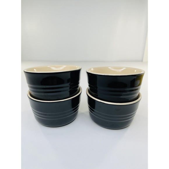Le Creuset Accents Le Creuset Black Stackable Ramekins 7 Oz Set Of